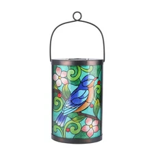 Afirst Hanging Solar Lantern - Decorative Outdoor Glass Solar Bird Lights Wat...