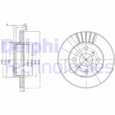 2x DELPHI Disque de frein Avant pour TOYOTA Yaris 3/5 portes (P1) PLATZ (NCP1)