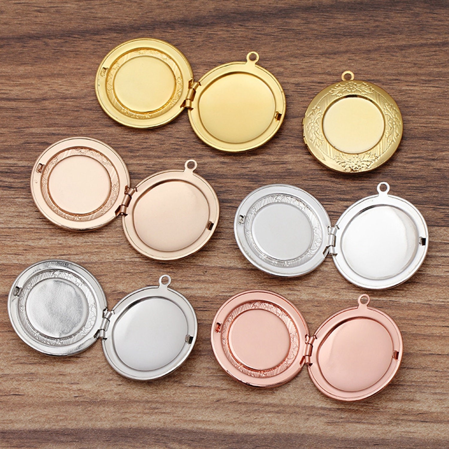 3PCS Brass Round Cabochon Locket Charm Pendant 32mm Fit 20mm Cab LMC12-04774