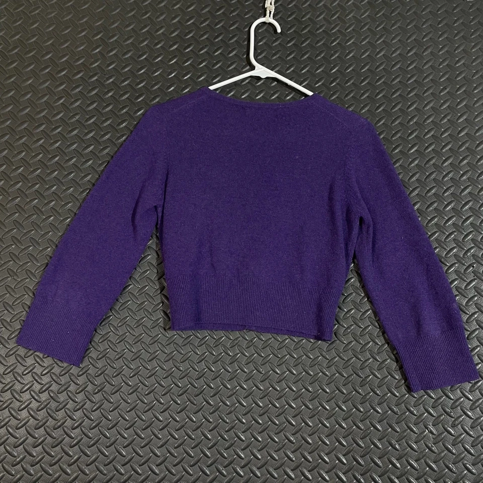 Cárdigan corto Boden púrpura de cachemir con botones manga larga para mujer talla 10 Foto 4 de 4