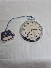 Montre Gousset Zenith Mécanique Suisse Ancienne Art Déco Acier