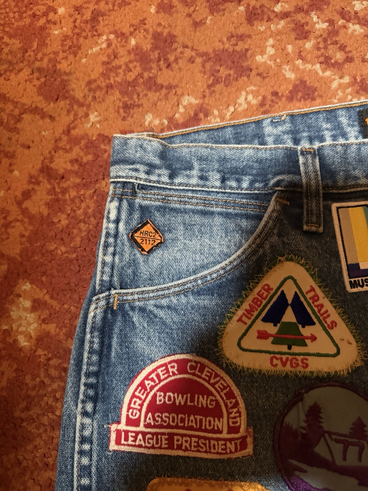 Patchwork Fire Resistant Wrangler Denims 36x32 - image 5