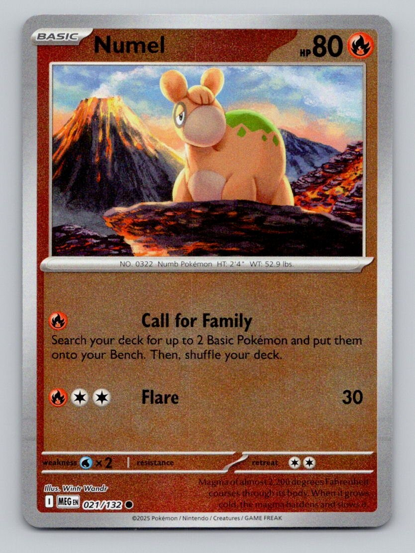 Numel 021/132 Common Mega Evolution Pokemon Reverse Holo Near Mint