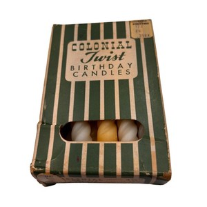 Colonial Twist Birthday Candles Vintage 4.5 Inch Ivory Orange Pack