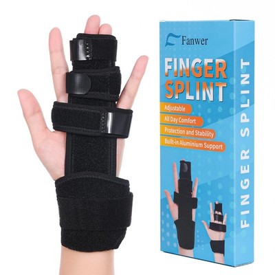 2 Finger Splint, Reversible Trigger Finger Splint, Adjustable Length Finger B...