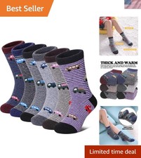Thermal Merino Wool Hiking Socks for Kids - 6 Pairs of Cozy Comfort 8-12 Yrs 