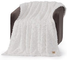 UGG Adalee Faux Fur Throw Blanket for Couch, Cozy Soft Blanket for Bed or Cha...