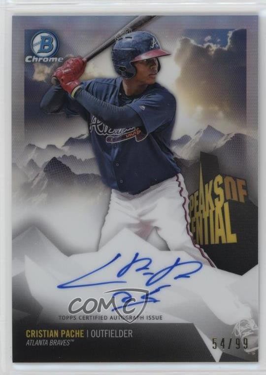 2018 Bowman Chrome Peaks of Potential 54/99 Cristian Pache #PPA-CP Auto 9v7