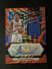 2023-24 Panini Select - Rookie Jersey Autographs Ausar Thompson Red Wave #RJ-ASR