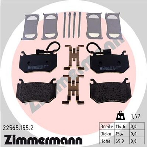 Bremsbelagsatz Scheibenbremse Zimmermann 22565.155.2 FüR Alfa Giulia Stelvio GTA-image