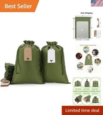 Charming 8x12  Green Burlap Bags - 30PC Set with Tags, Strings  Versatility