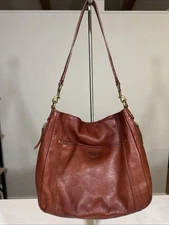 American Leather Co. Austin Shoulder Bag In A Deep Rich Brown Magnetic Snap Top
