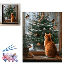 Cat Digital Canvas Wall Art Print Framed Picture Decor Living Room Bedroom  D9B9