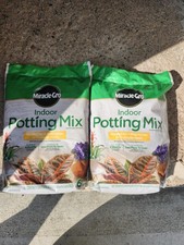 Miracle-Gro Indoor Potting Mix 6 Quart Bag Lot Of 2 Houseplant Soil For Pots
