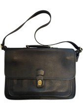 Vtg Coach 5180 Metropolitan Leather Black Turn lock Briefcase Made United States