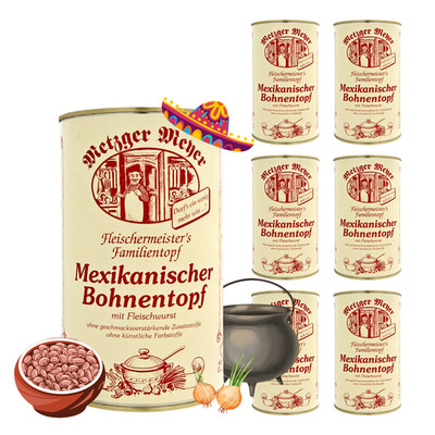 Metzger Meyer Mexikanischer Bohneneintopf mit Fleischwurst 6 x 1200ml
