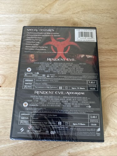 Resident Evil Resident Evil: Apocalypse DVD Resurrected Edition Brand New Sealed - Picture 2 of 2