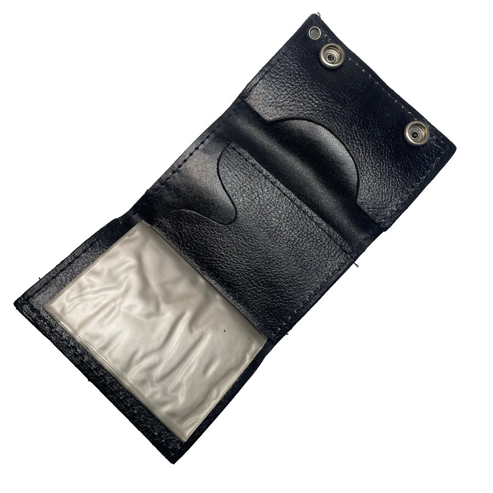 Cartera Harley Davidson Cuero Negro Triple Logo Cierre a Presión De Colección Motociclista EE. UU. Foto 3 de 4