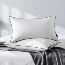 New Best Feather Down Pillow Standard Size Set of 2 Pack,100 Cotton Luxury Hotel