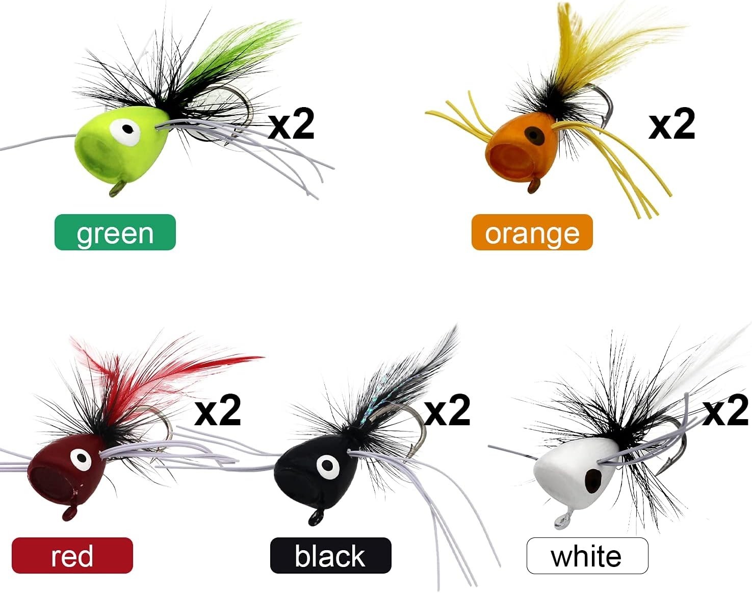 Topwater Fishing Poppers in 5 Vibrant Colors - Versatile for All Skill Levels - Image 9