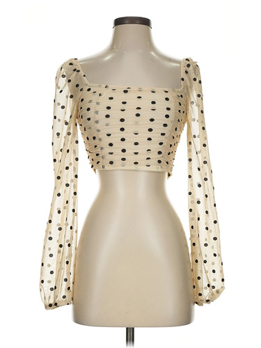 Style Rack Women Ivory Long Sleeve Blouse S