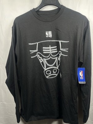Chicago Bulls NBA Long Sleeve Shirt Large Black Stadium Essentials NWT