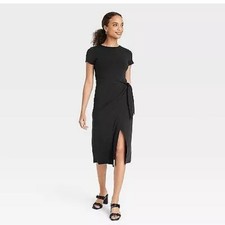 A New Day knit faux wrap midi dress nwt