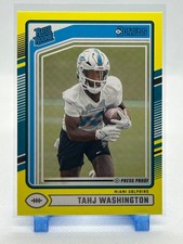 Tahj Washington 2024 Donruss - Yellow Press Proof #346 (RC) - Miami Dolphins
