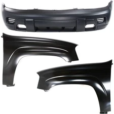 New Bumper Covers Fascias Set of 3 for Chevy 88937008, 12477993, 12477994