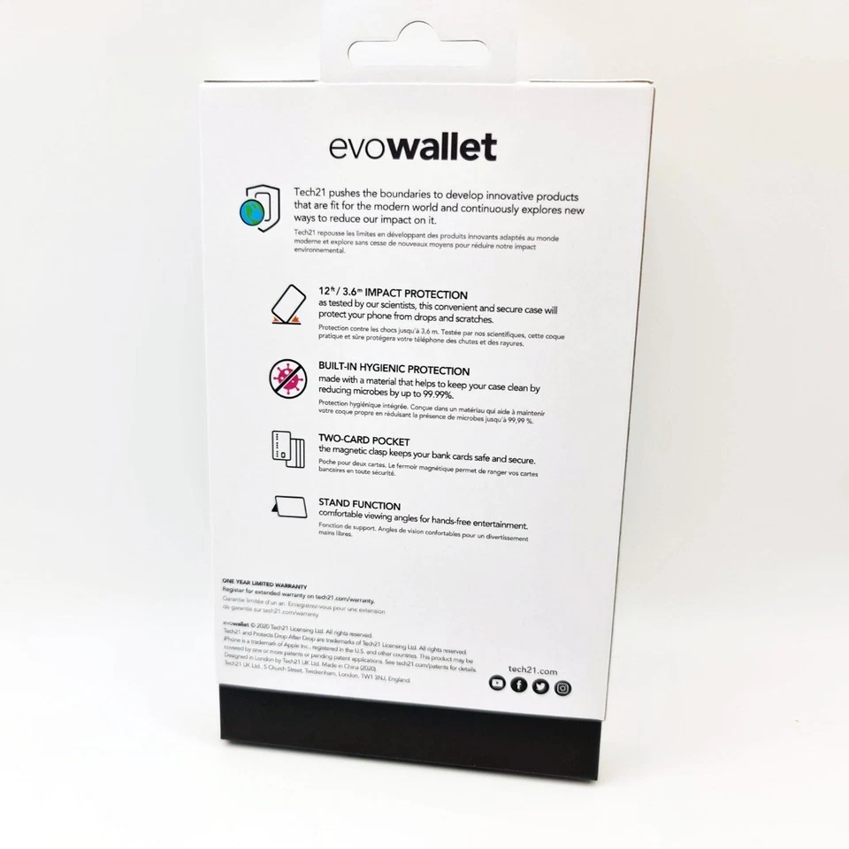 Wallet Case For iPhone 12 Pro Max EvoWallet by Tech21 Cover Drop Protection Blac - Image 3 of 4