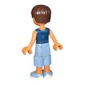 LEGO Friends Minifigure frnd196 ROBERT Blue Sleeveless Hoodie From # 41312