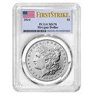 2024 $1 Morgan Silver Dollar PCGS MS70 FS Flag Label