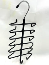 Tie Belt Scarf Rack Hanger Organizer Metal Rubber Coated for 12+ Ties + 1 Hook