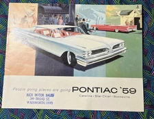 1959 Pontiac Catalina Star Chief Bonneville Safari Sales Brochure Original
