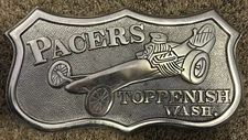 TOPPENISH, WASH Car Club Plaque "PACERS" Dragster STYLIZED EMBLEM CO. L.A. Mfg