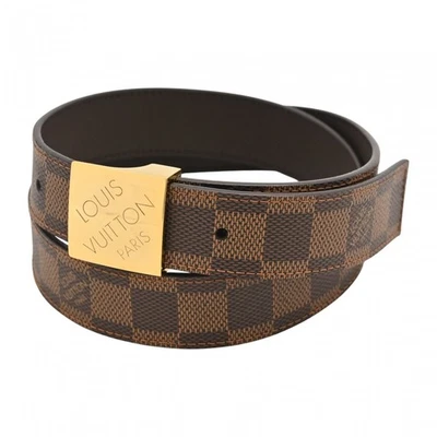 Authentischer LOUIS VUITTON Damier Ceinture Carre Gürtel Braun Gold Hardware ... - Bild 1 von 4