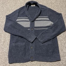 Old Navy Shawl Collar Button Front Cardigan Men  s XL Striped Pockets Grandpa