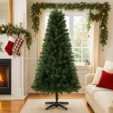 6ft Unlit Artificial Christmas Tree, 490 PVC Tips for Full Shape
