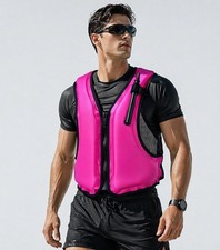 S/M Inflatable Snorkel RED Vest Adult Safety Life Jacket for Swimming, Surfing