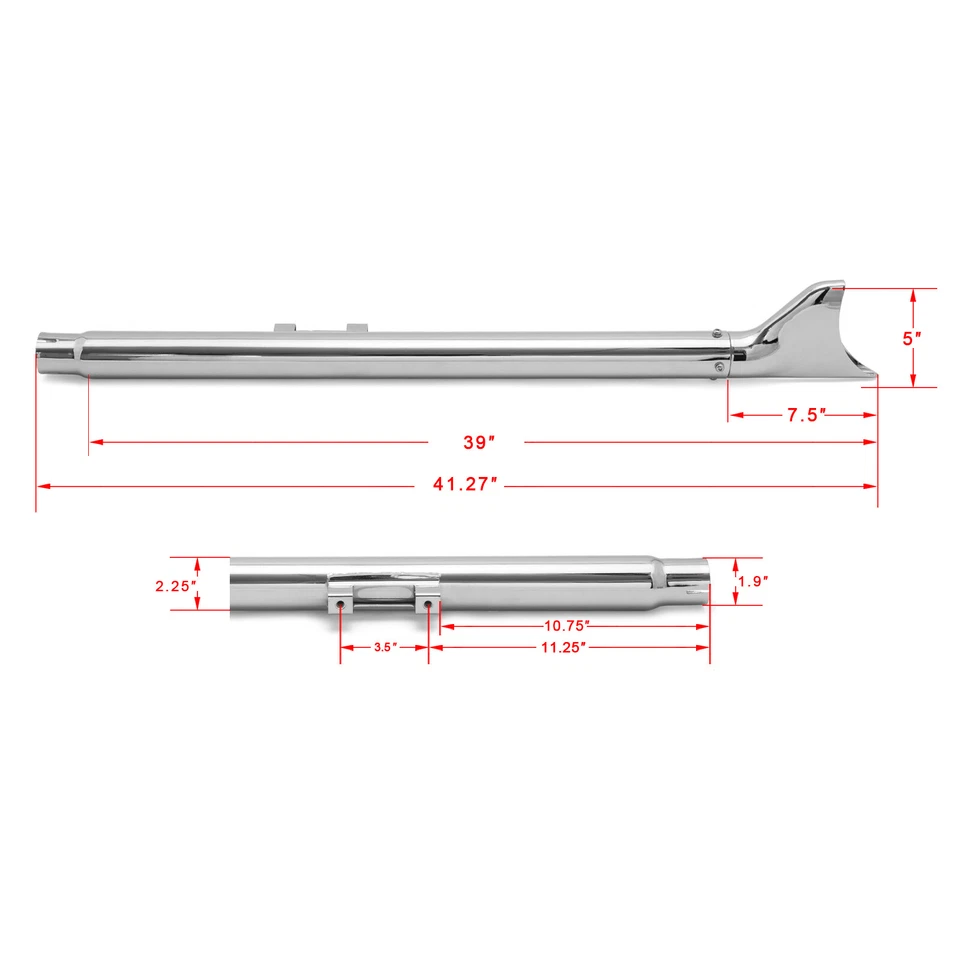 Silenciadores de escape de cola de pez de 39" para Harley Softail Fatboy Deluxe Foto 3 de 4