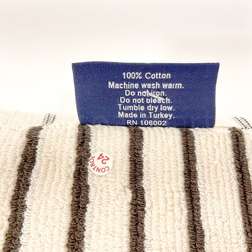 Brooks Brothers Premium Turkish 2 Bath Towels 100% Cotton Beige & Black New - Picture 7 of 7