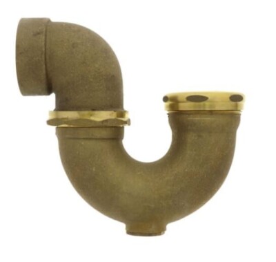 WATTS 1-15-1 LA Trap 2  x 1 ½  Cast Brass w cleanout, 0142503