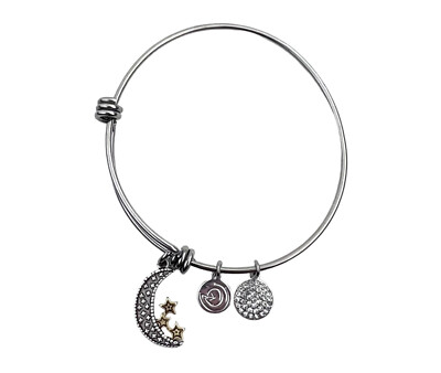 LOVE THIS LIFE Crescent moon stars charm expandable bangle bracelet