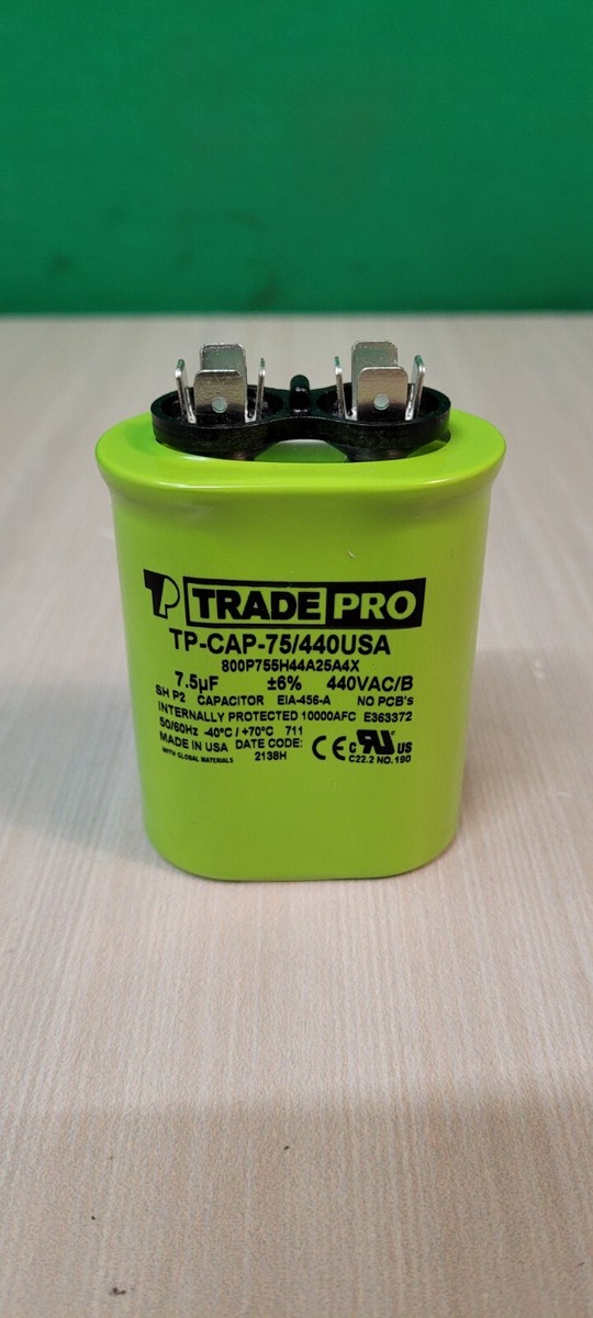 Lot De 8 Condensateurs De Démarrage/Marche TRADE PRO - 7.5µF / 440V - Modèle TP-CAP-7.5/440USA