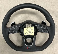Audi RS-Line A4 A5 S4 S5 Perforated Flat Bottom MLF Black Steering Wheel # 21C