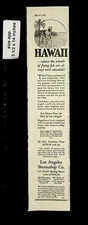 1927 Hawaii Los Angeles Steamship Co Vintage Print Ad 17333