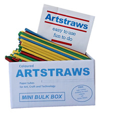 Artstraws Mini Bulk Colour Paper Straws Art Straws 6mm Green, Red, Yellow, Blue