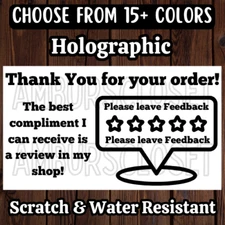 50 SMALL BUSINESS STICKERS 2.25" LABELS SEALS THANK YOU SCRATCH RESISTANT