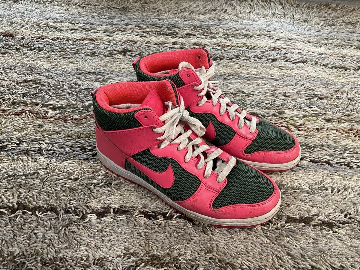 Nike x Womens 10.5 Dunk High Skinny Premium Seaweed Solar Red | eBay