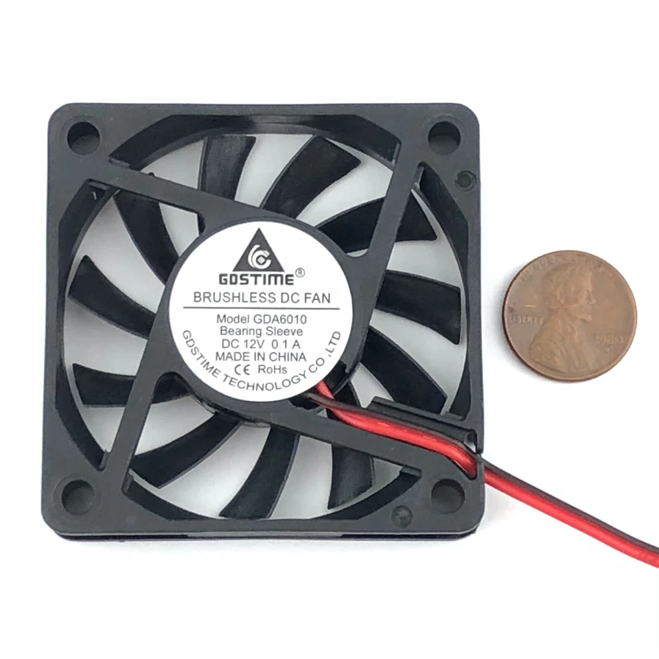 12V 60mm Cooling Fan 6010 PC DC Computer Case CPU 6cm 60x60x10mm 2-Pin 4 Pcs - Image 2 of 4